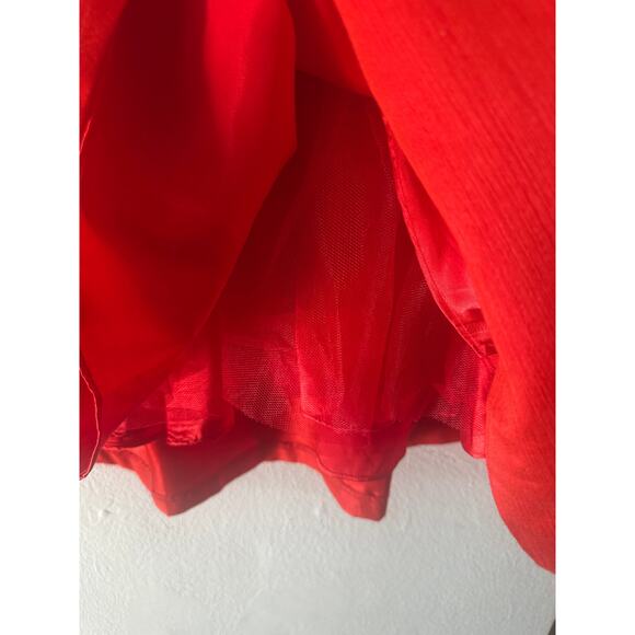 Med Soprano NEW solid Red deep V bow back side zip party Cocktail Dress NWT - Picture 5 of 5